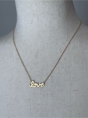 Gold Love Script Necklace